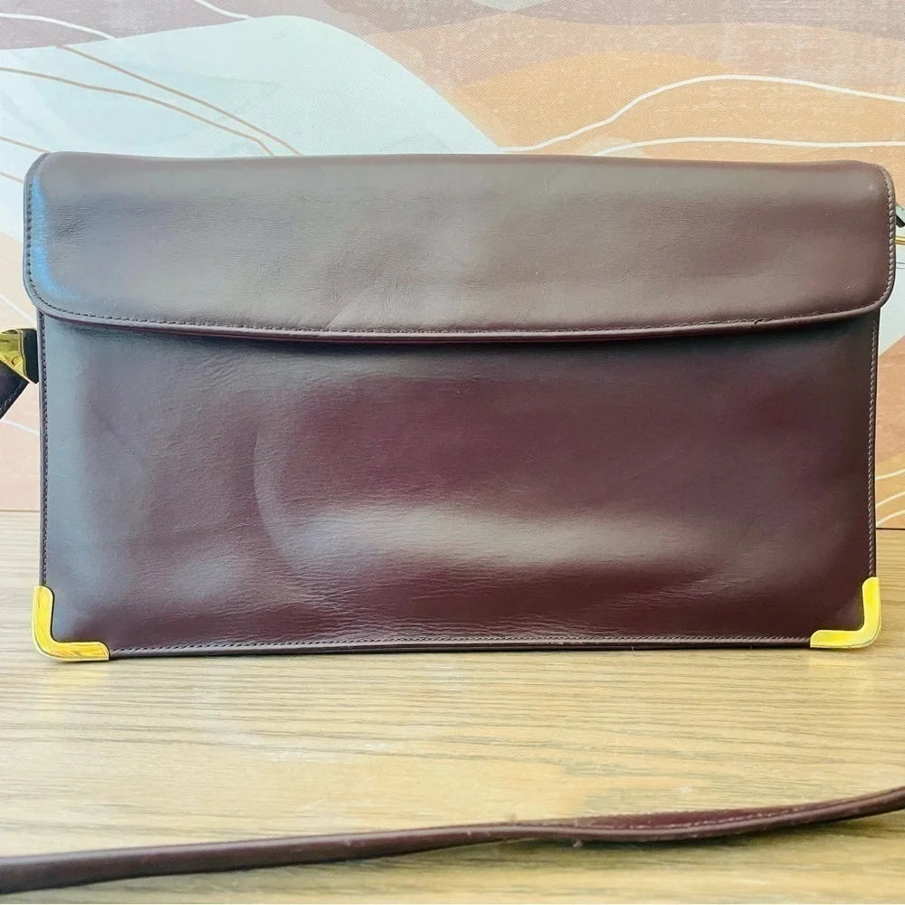 Dior Vintage 30 Montaigne Clutch Shoulder Bag Leather Bordeaux + Coin Purse - Picture 12 of 13